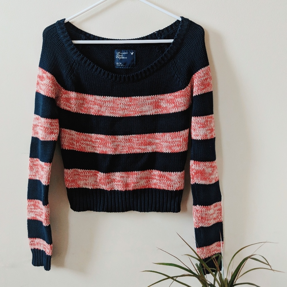 striped crop sweater